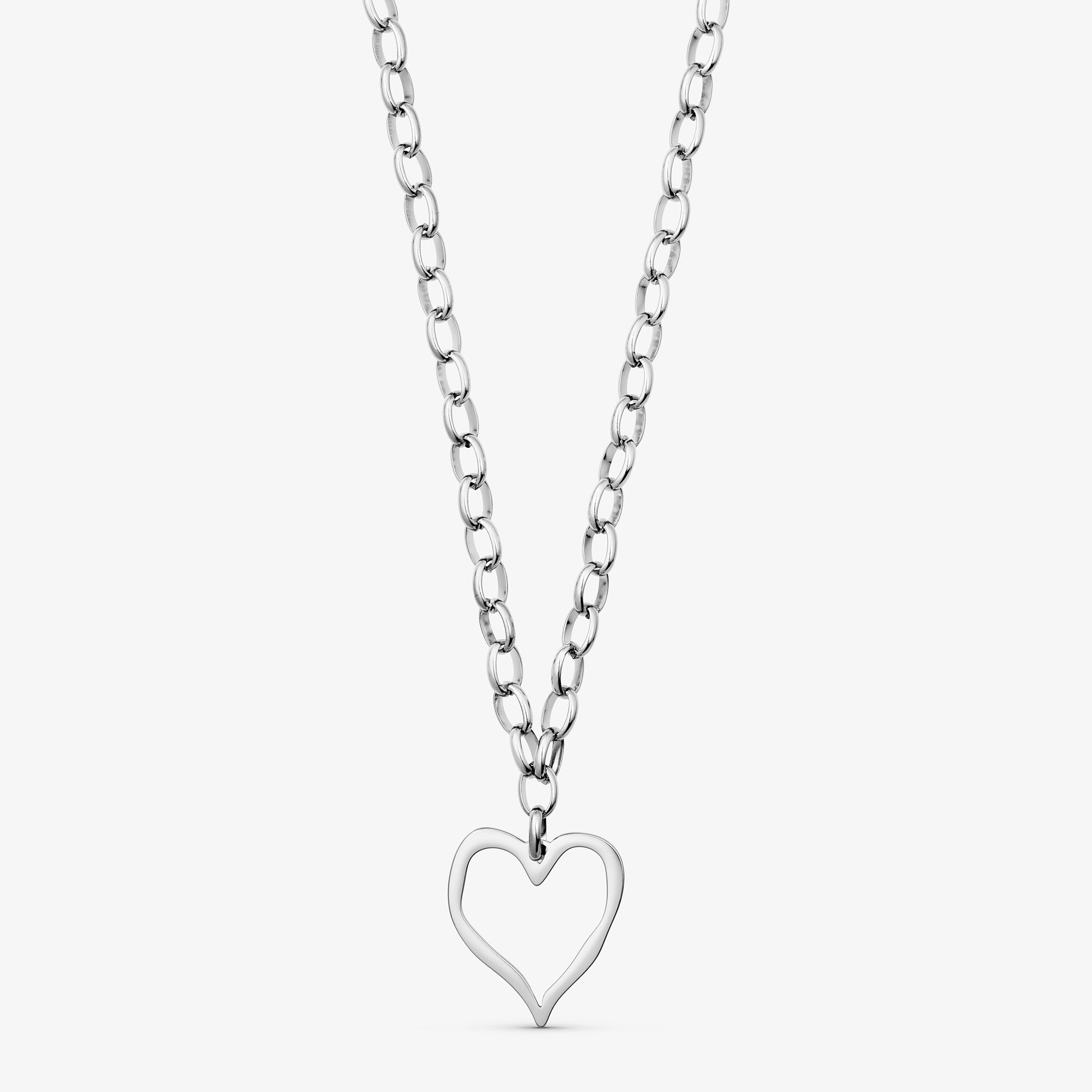 Wolff Jewelry Big Heart Necklace Halskæder Sølvfarvet