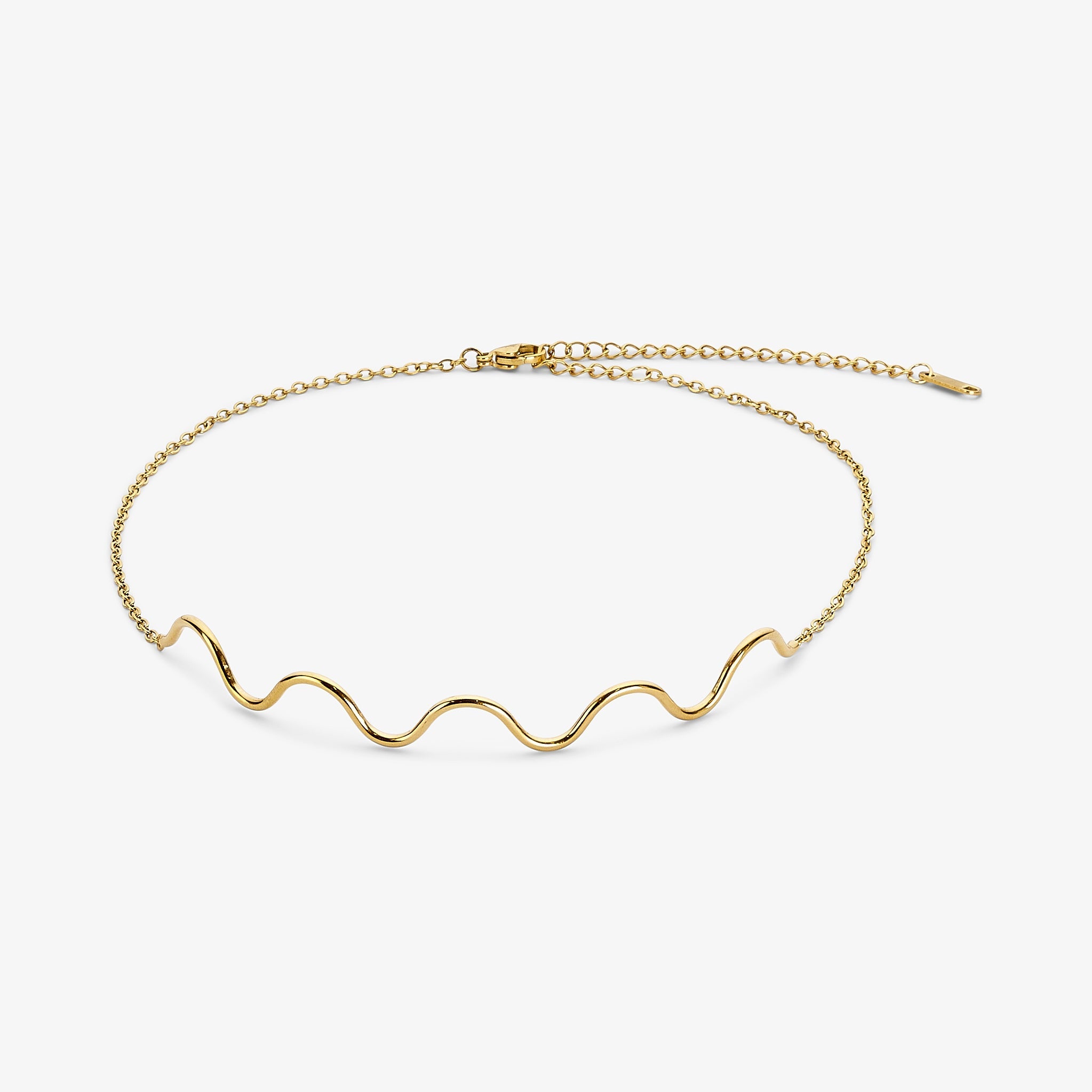 Wolff Jewelry Big Wavy Necklace Halskæder 18 karat guldbelagt