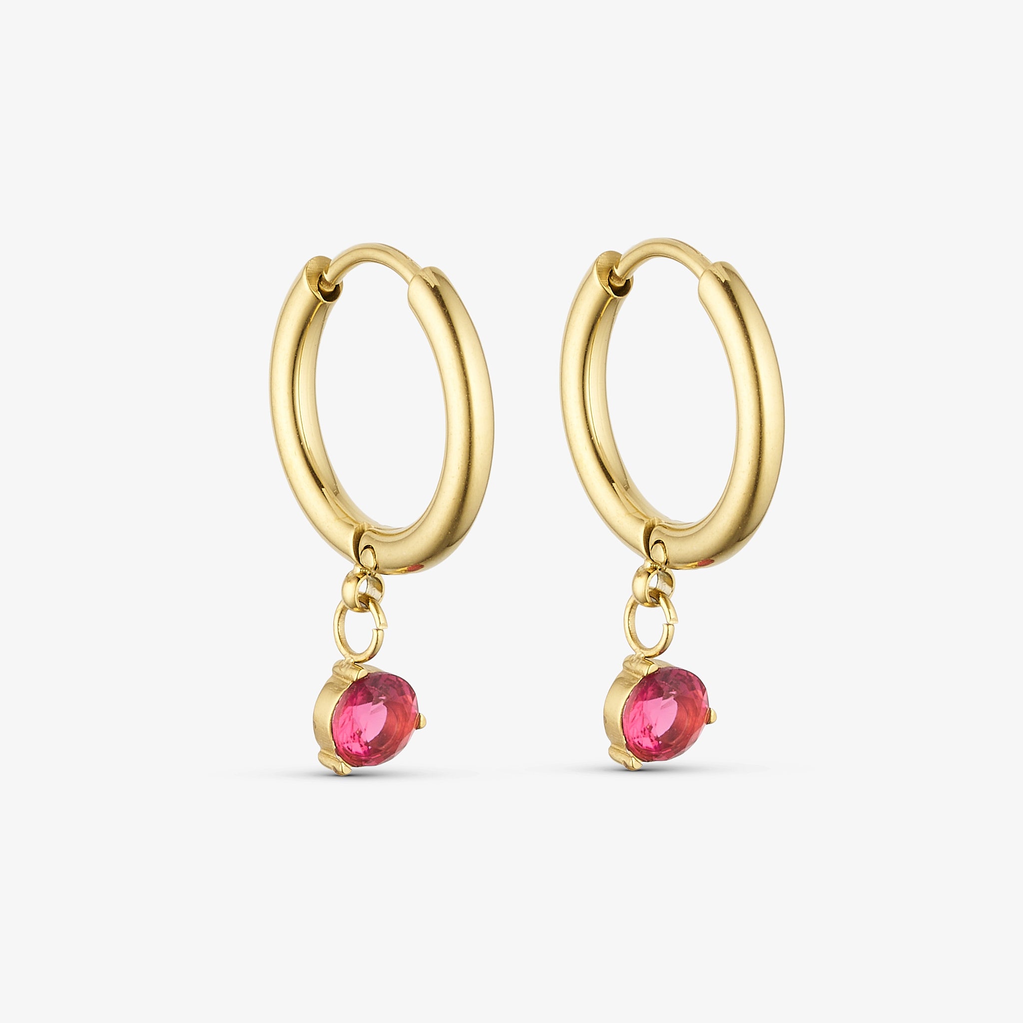 Wolff Jewelry Color Love Stacy Hoops Øreringe 18 karat guldbelagt