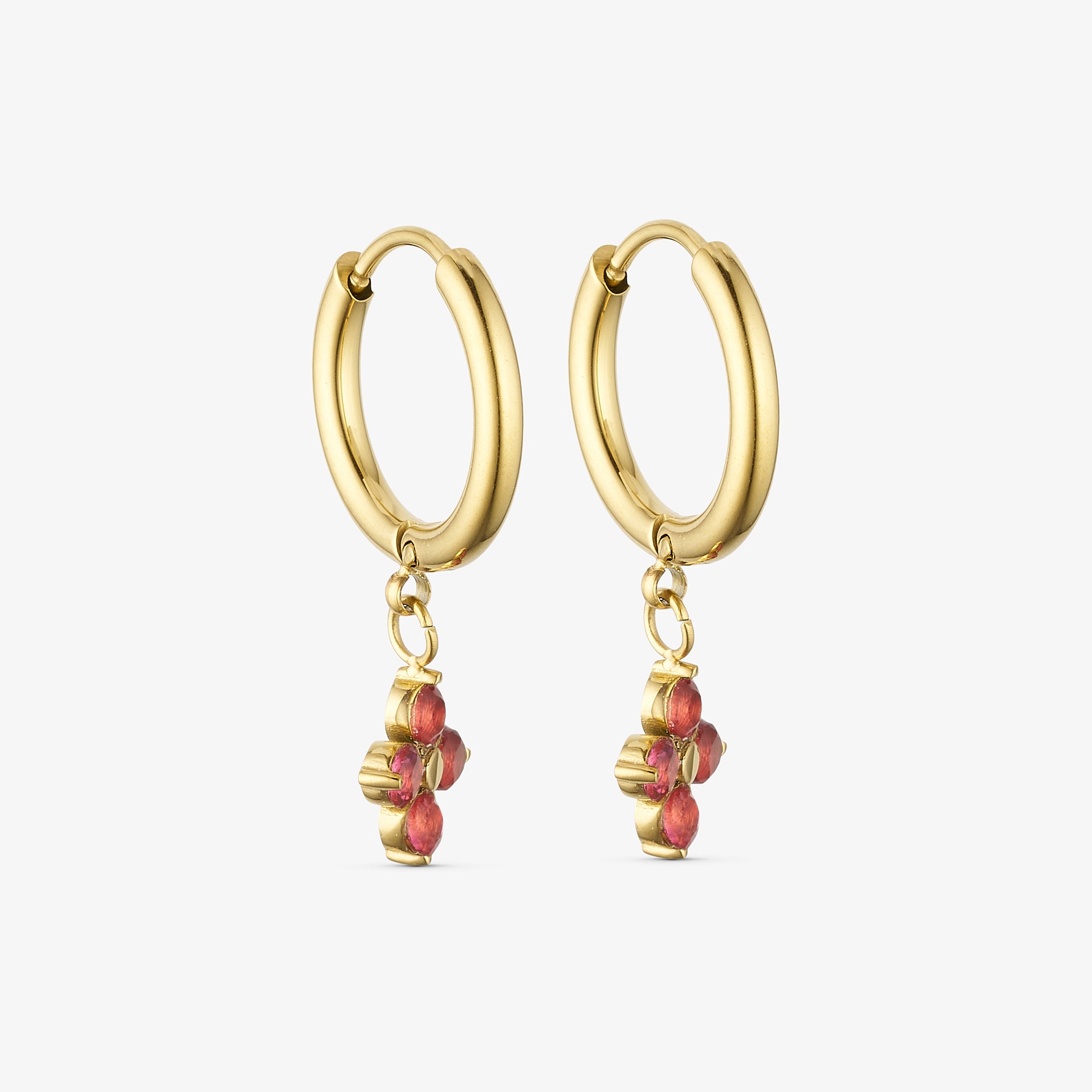 Wolff Jewelry Color Love Wendy Hoops Øreringe 18 karat guldbelagt