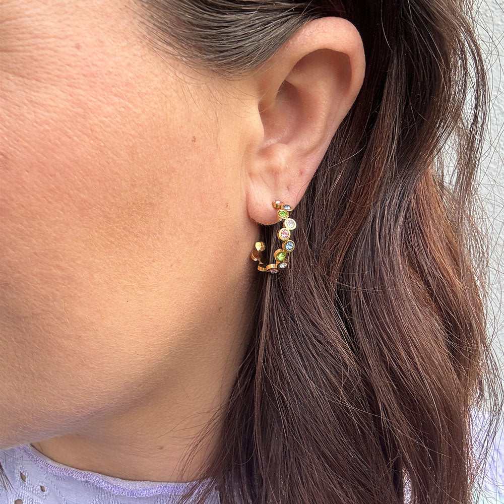 Wolff Jewelry Colorful Hoops Øreringe 18 karat guldbelagt