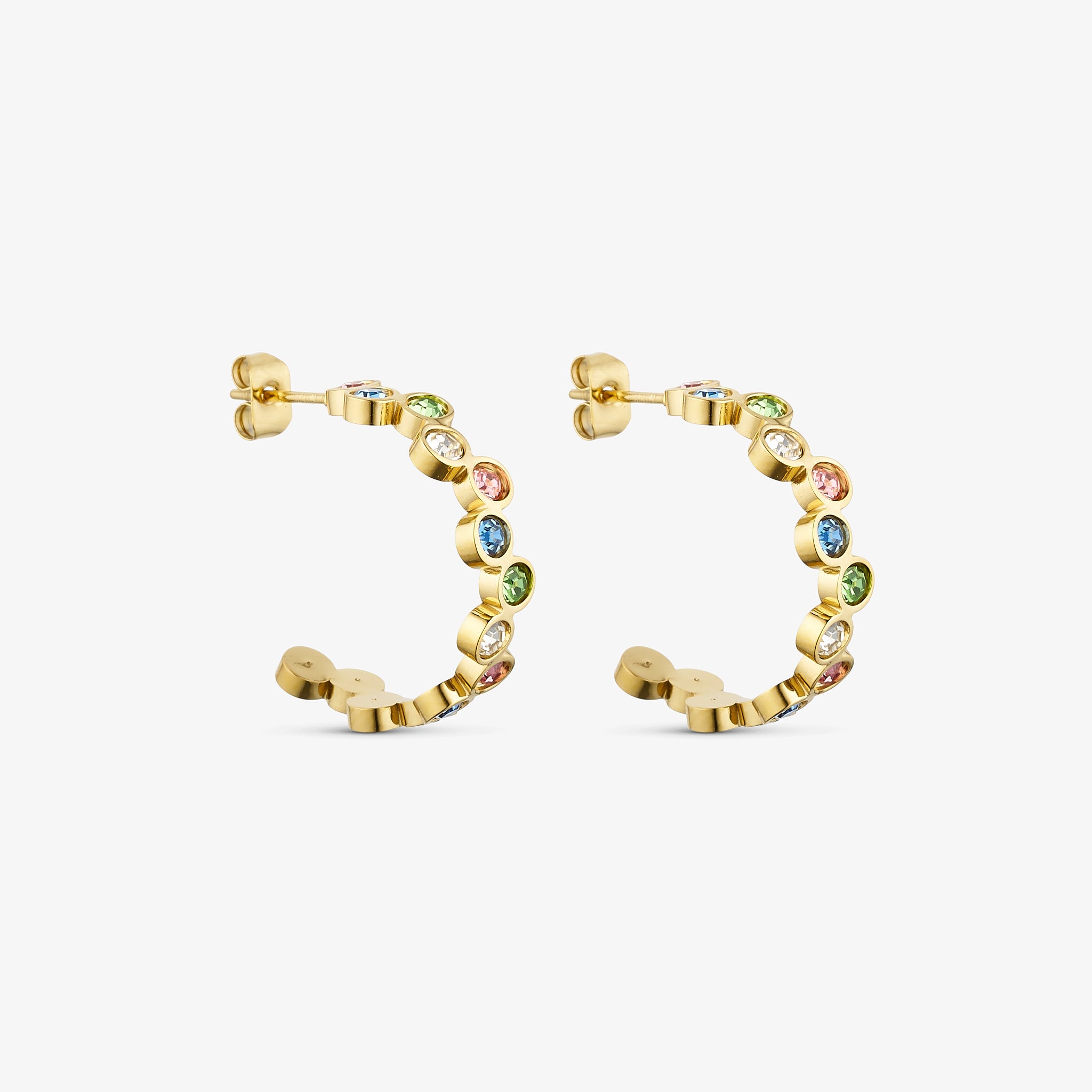 Wolff Jewelry Colorful Hoops Øreringe 18 karat guldbelagt