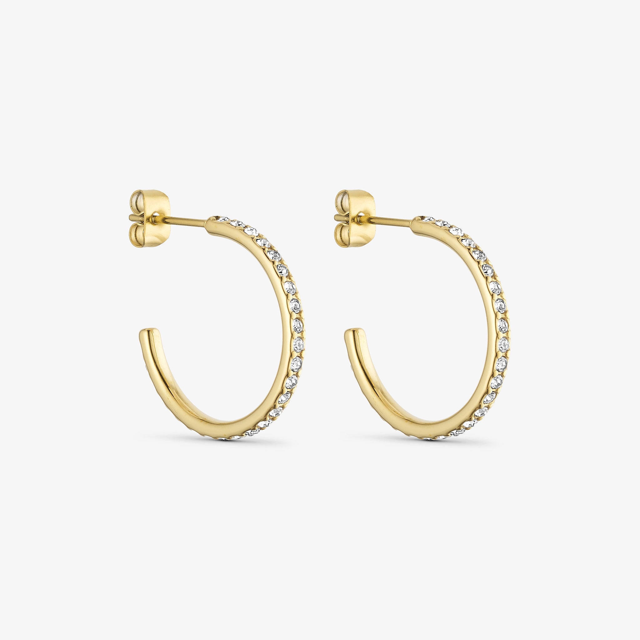 Wolff Jewelry Crystal Hoops Øreringe 18 karat guldbelagt