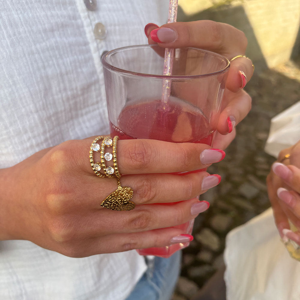 Wolff Jewelry Crystal Ring Ringe 18 karat guldbelagt