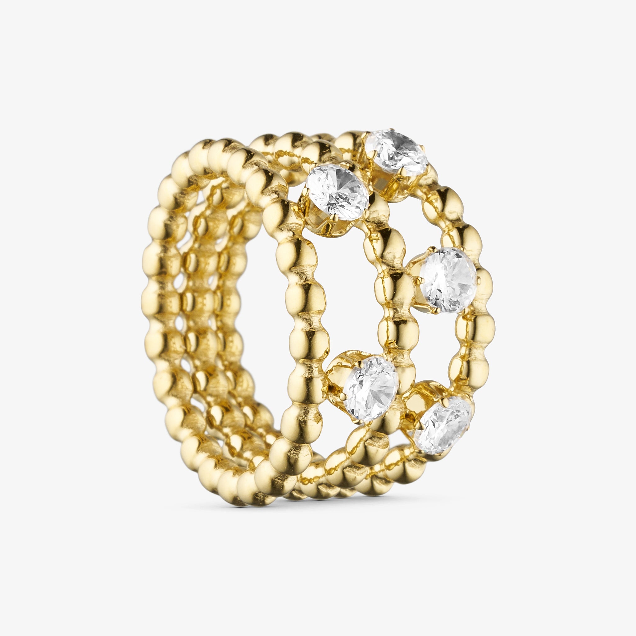 Wolff Jewelry Crystal Ring Ringe 18 karat guldbelagt