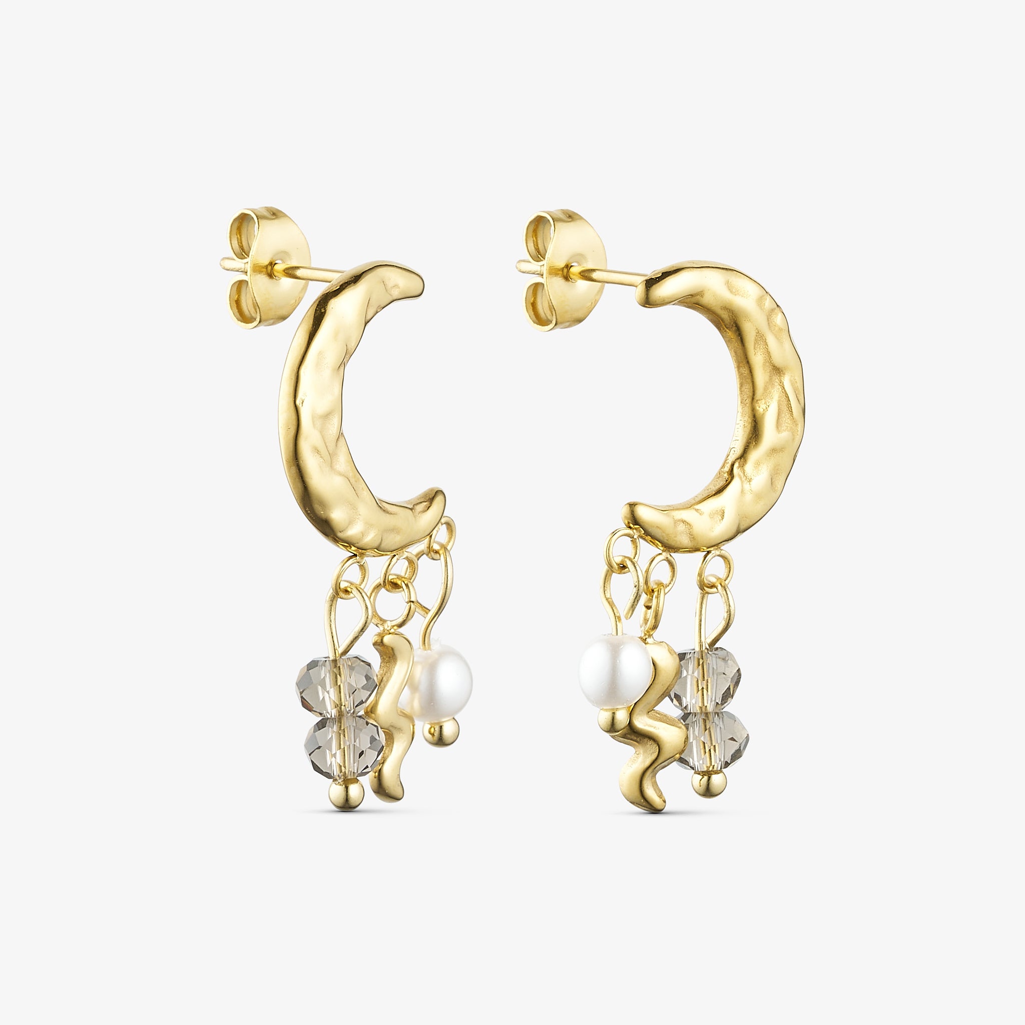 Wolff Jewelry Dreamy Moon Earring Øreringe 18 karat guldbelagt