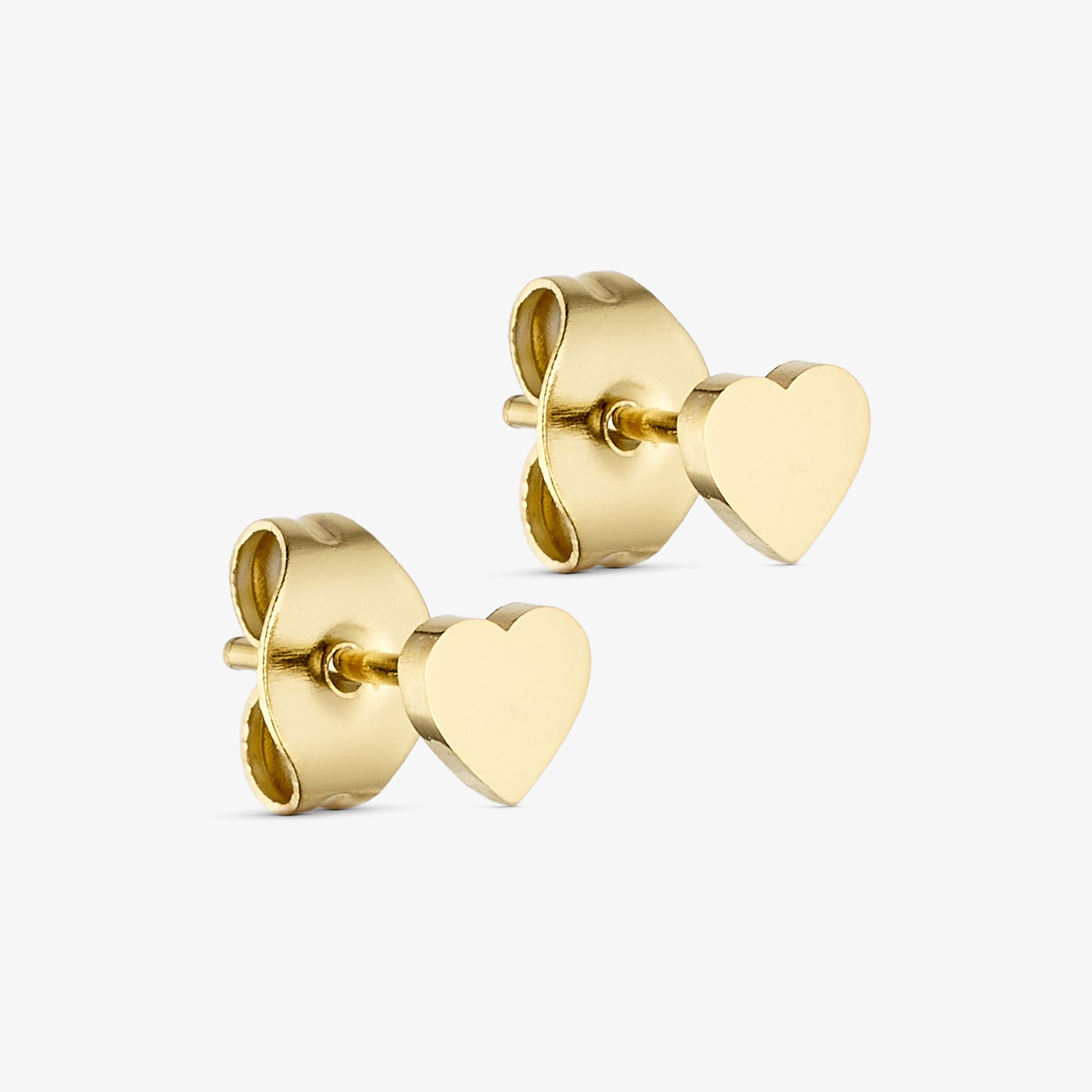Wolff Jewelry Heart Stud Øreringe 18 karat guldbelagt
