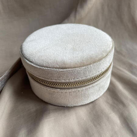 Wolff Jewelry Jewelry Round Box w. mirror - Beige Smykkeskrin Beige