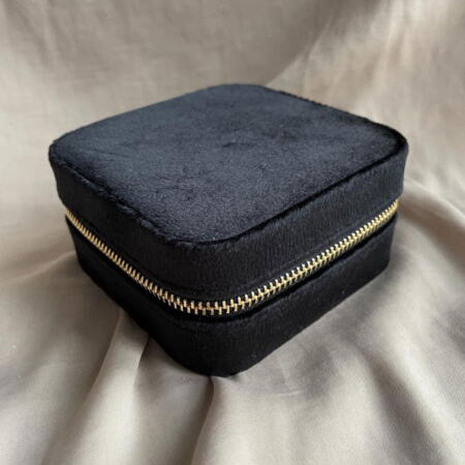 Wolff Jewelry Jewelry Square Box w. mirror - Black Smykkeskrin Sort