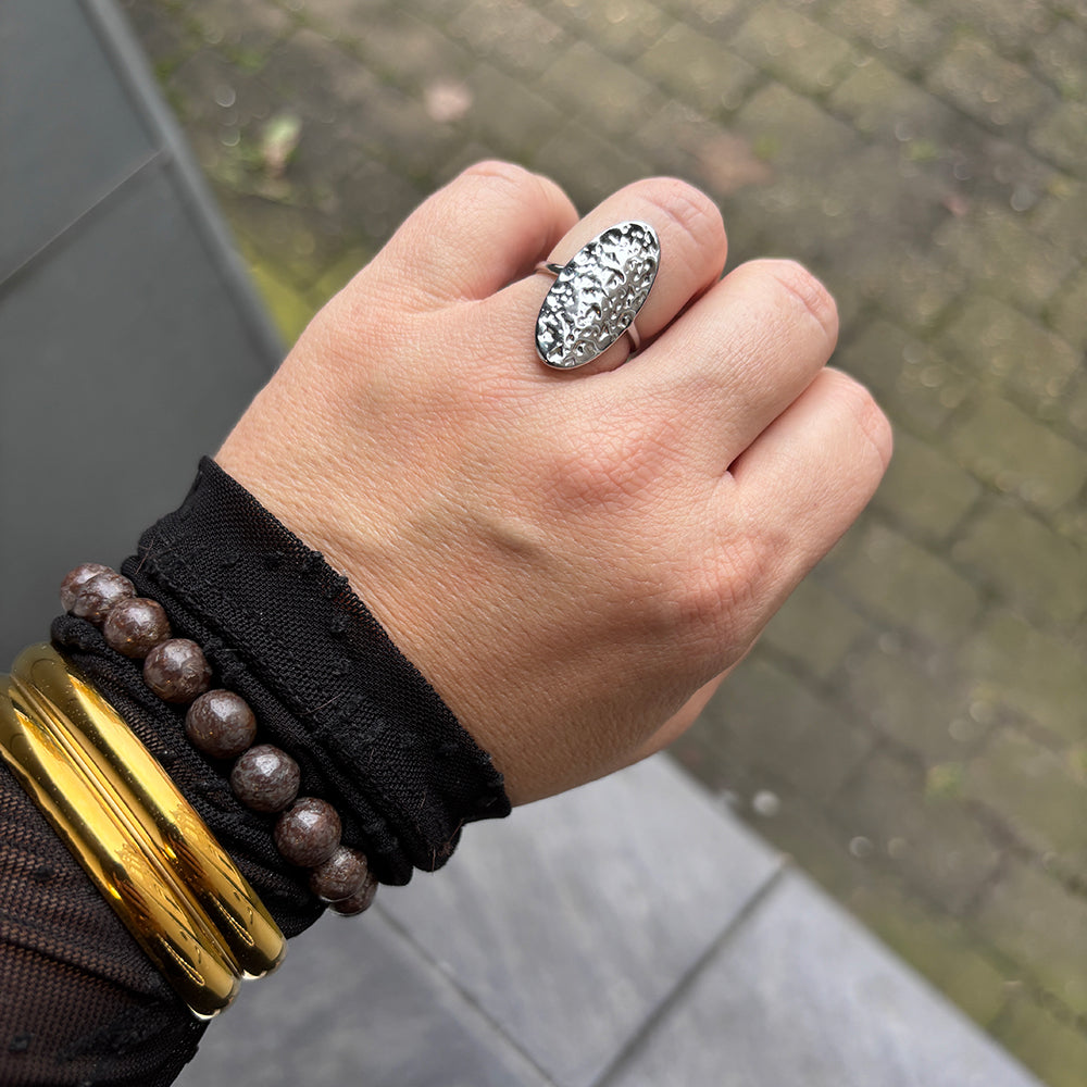 Wolff Jewelry Laga Rustic Ring Ringe Sølvfarvet