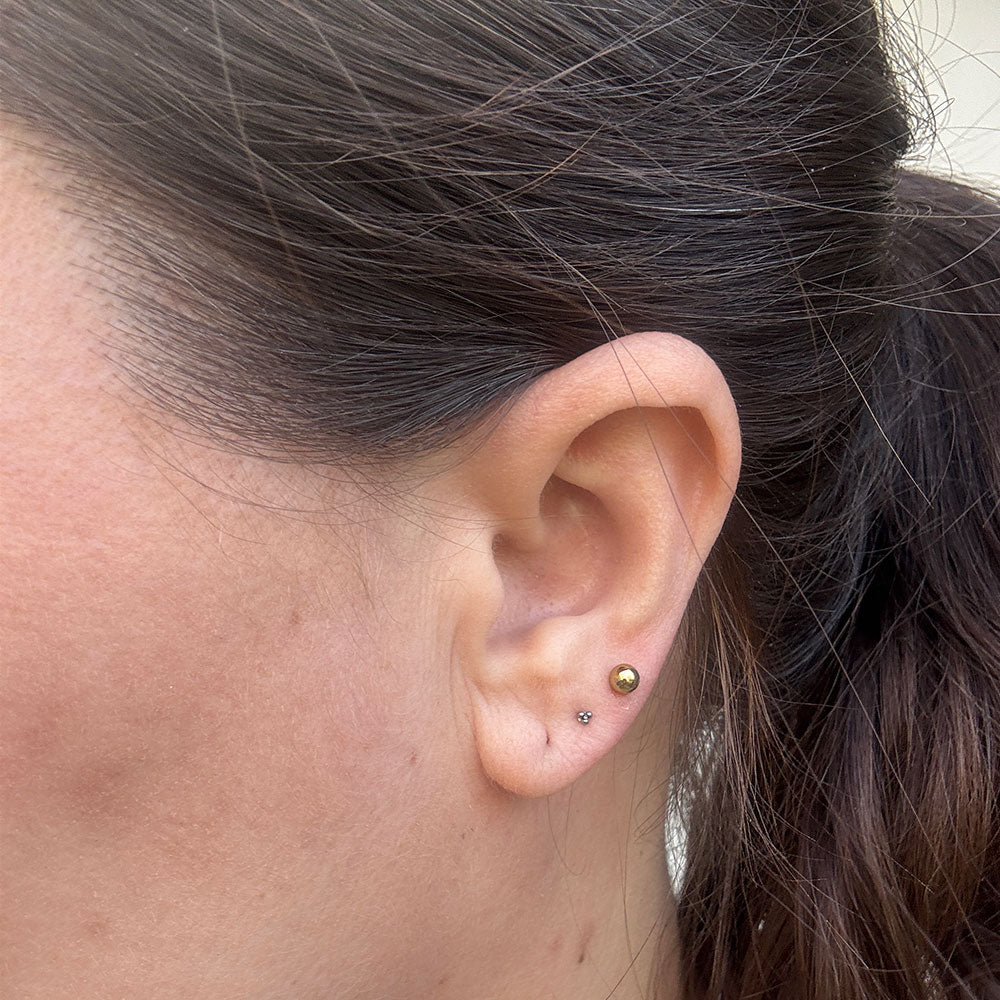 Wolff Jewelry Mini Boble Earstuds 1mm Øreringe Sølvfarvet