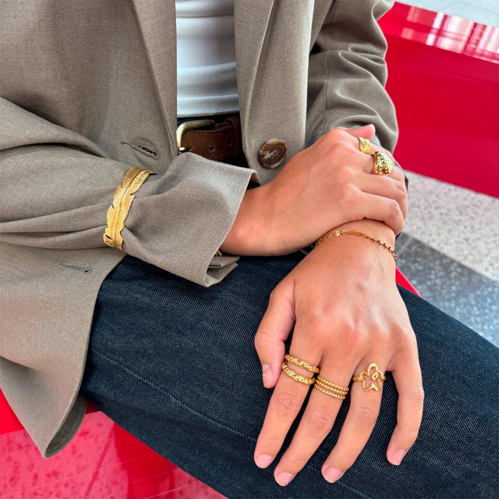 Wolff Jewelry Mini Boble Ring Ringe 18 karat guldbelagt