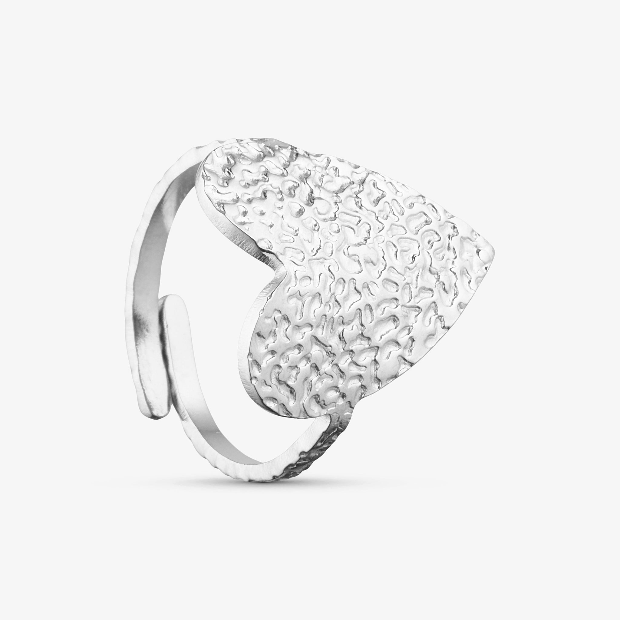 Wolff Jewelry Rustic Heart Ring Ringe Sølvfarvet