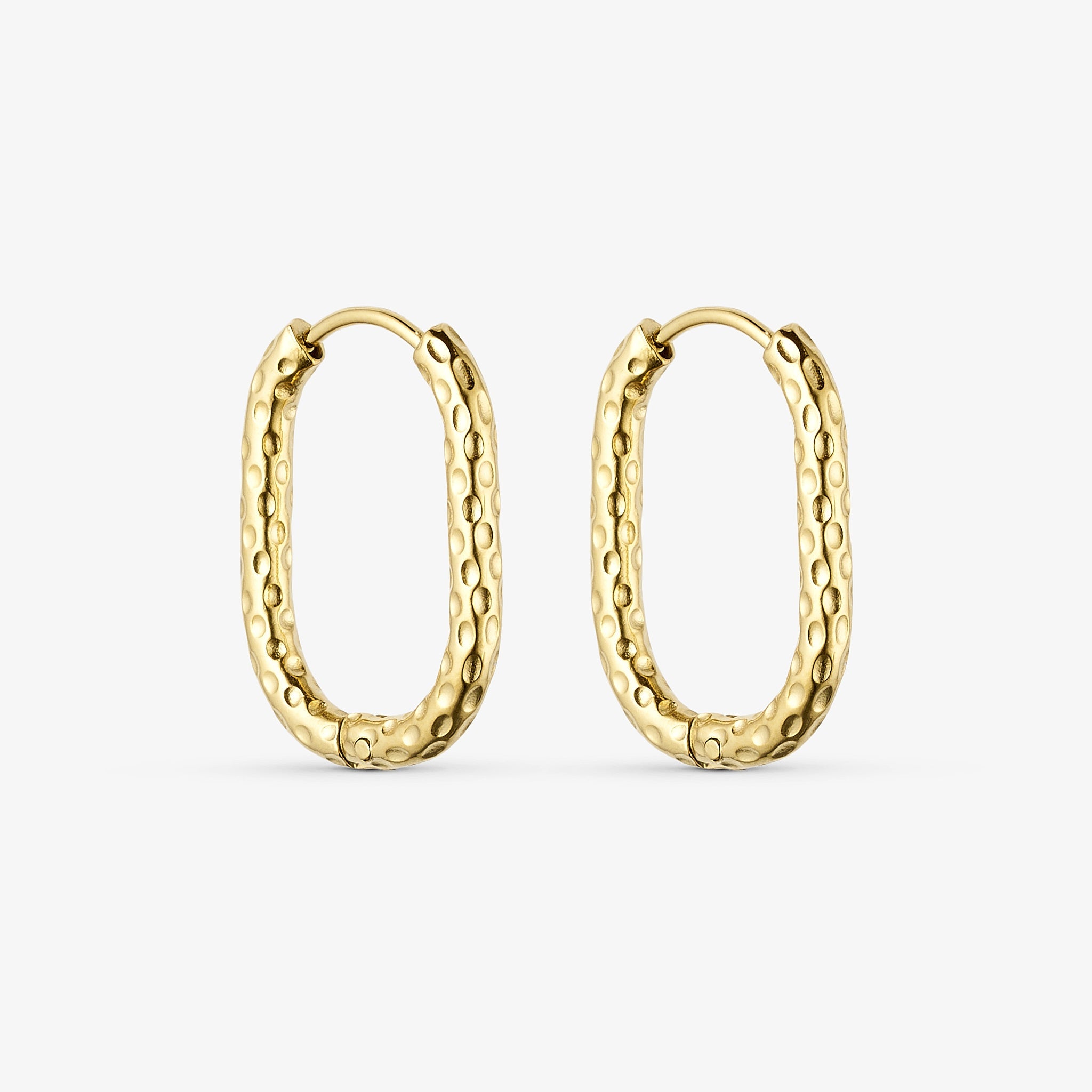Wolff Jewelry Rustic Square Hoops Øreringe 18 karat guldbelagt
