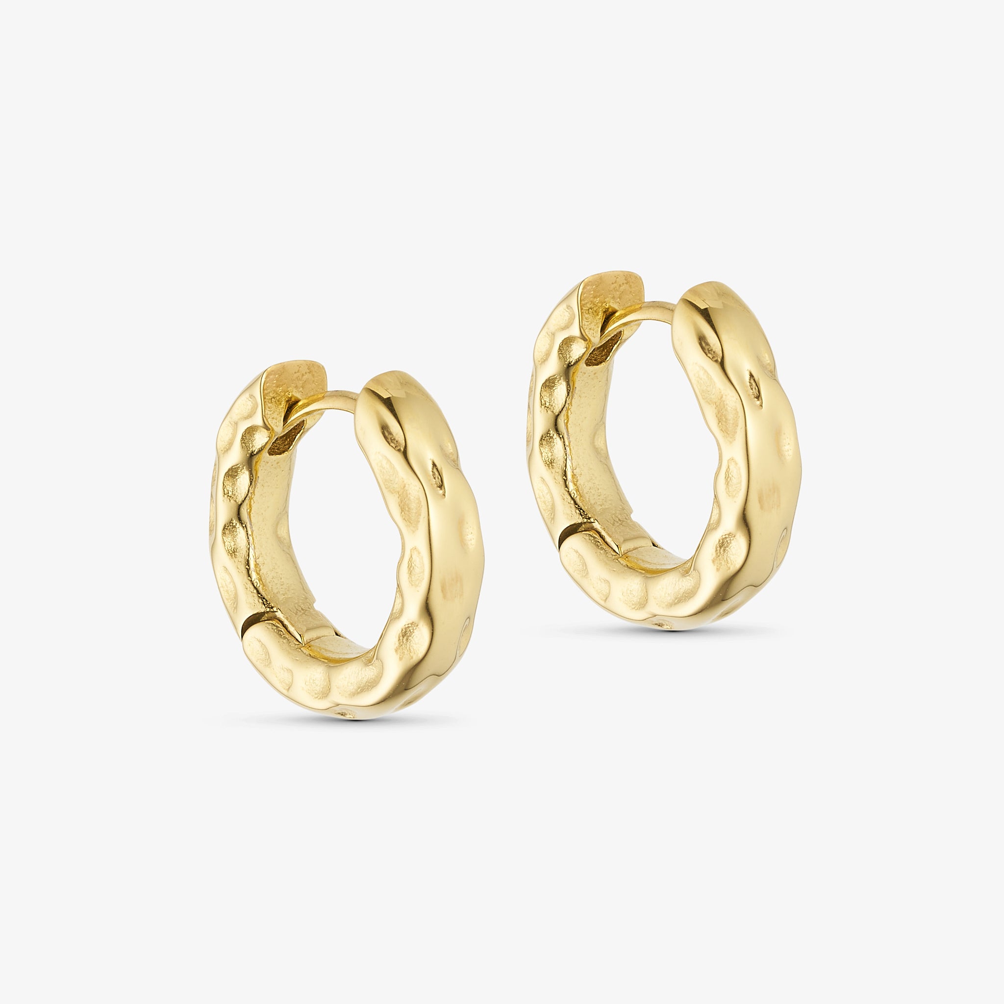 Wolff Jewelry Rusty Mini Hoops 15mm Øreringe 18 karat guldbelagt