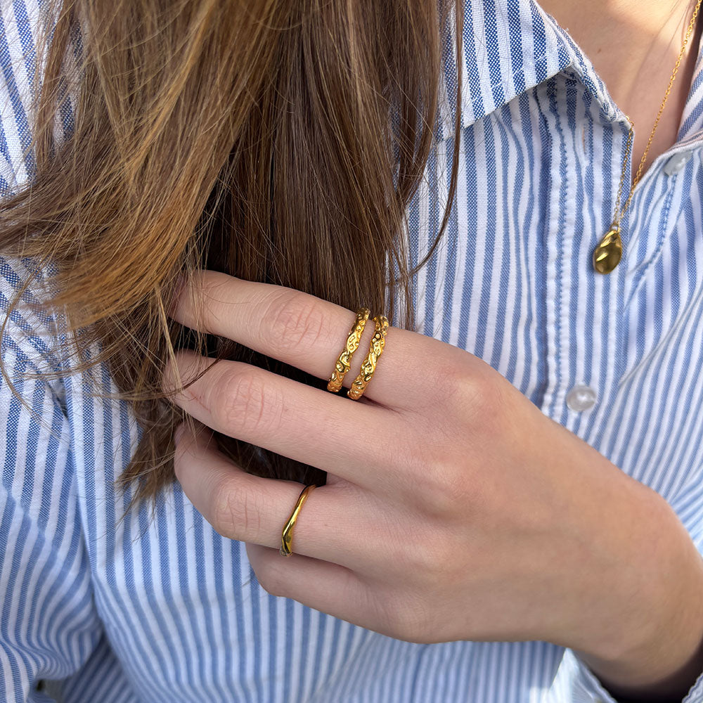 Wolff Jewelry Rusty Ring Ringe 18 karat guldbelagt