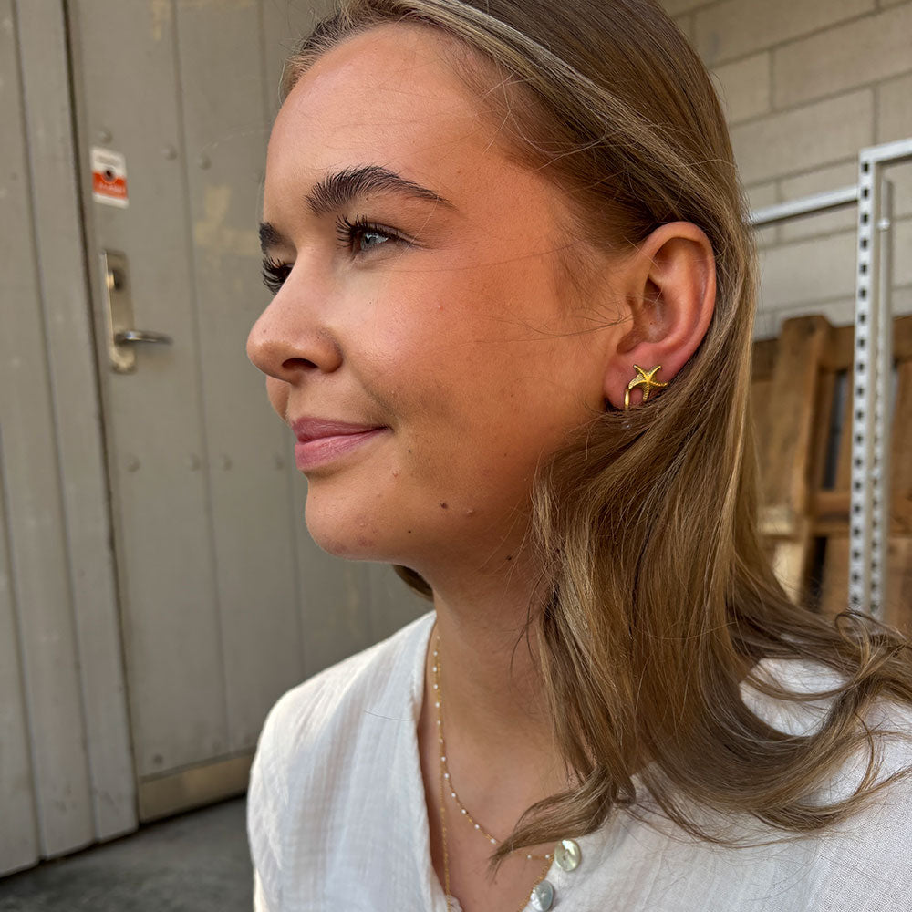 Wolff Jewelry Sea Star Earstud Øreringe 18 karat guldbelagt