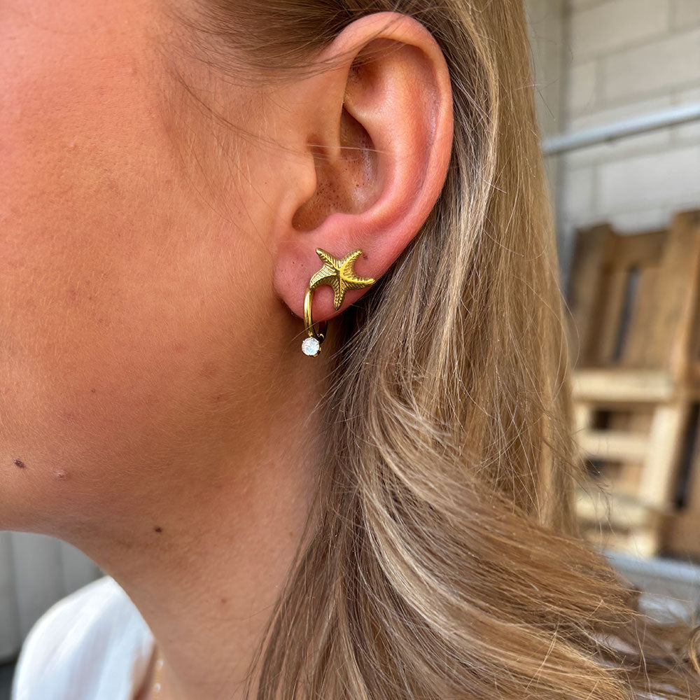 Wolff Jewelry Sea Star Earstud Øreringe 18 karat guldbelagt