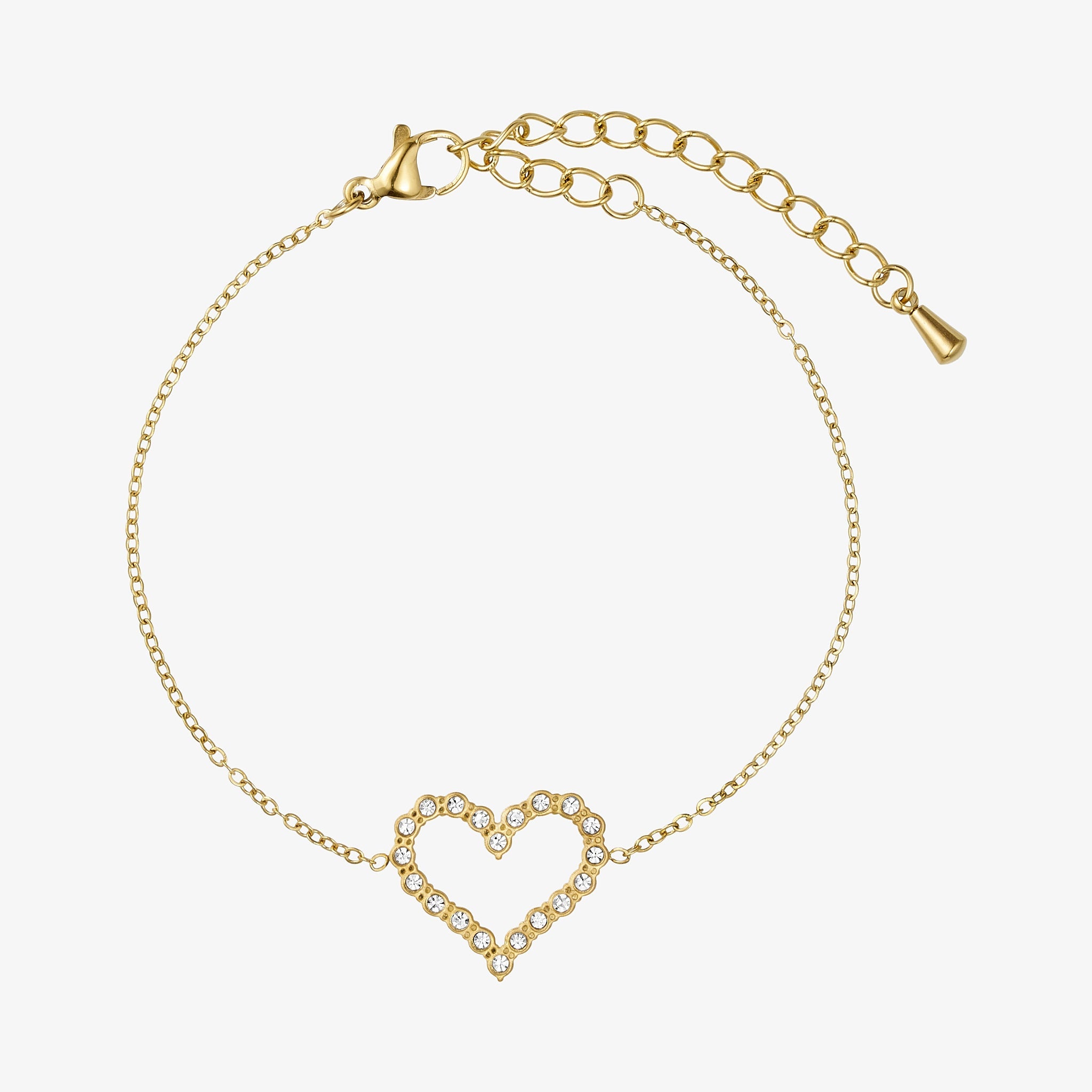 Wolff Jewelry Shine Heart Bracelet Armbånd 18 karat guldbelagt