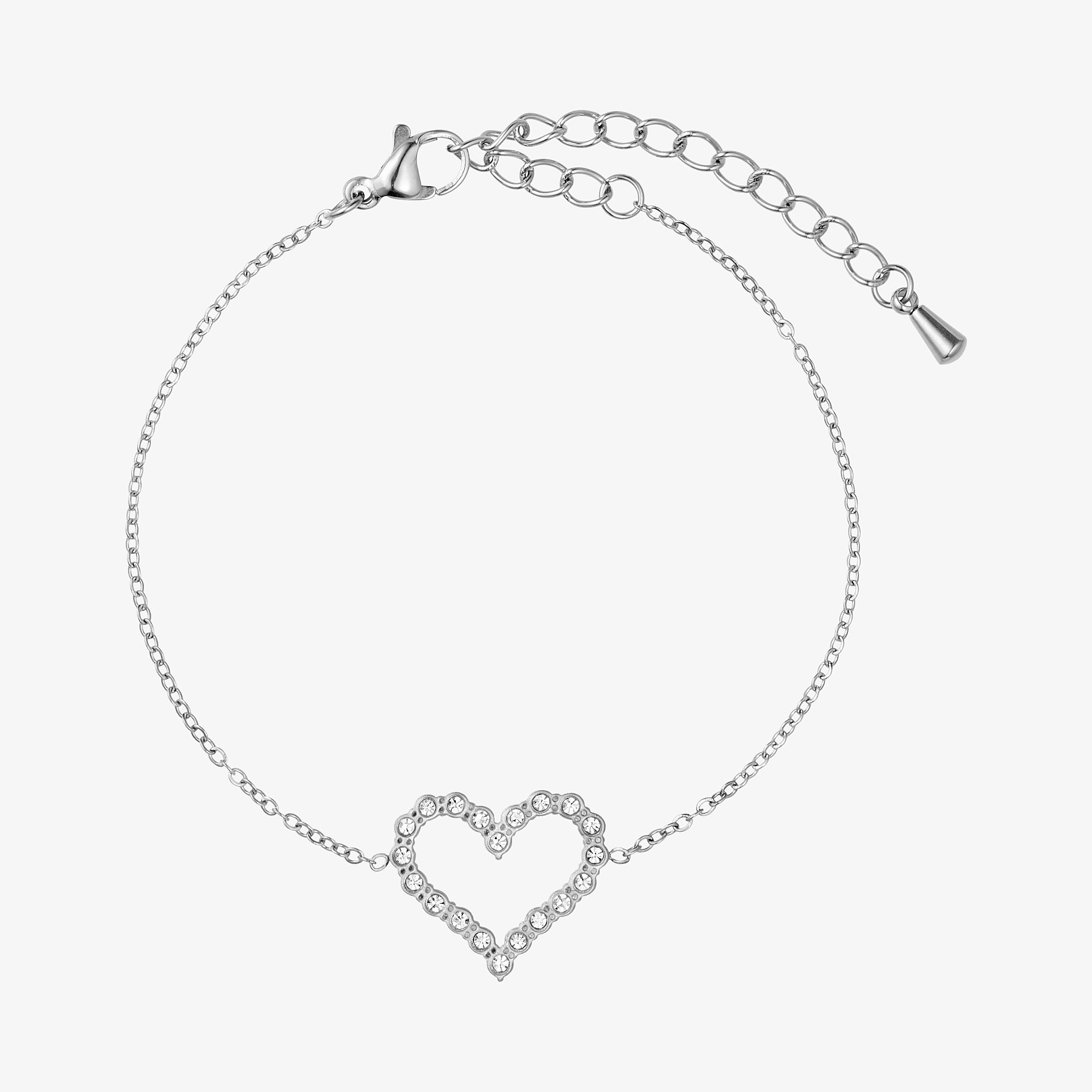 Wolff Jewelry Shine Heart Bracelet Armbånd Sølvfarvet