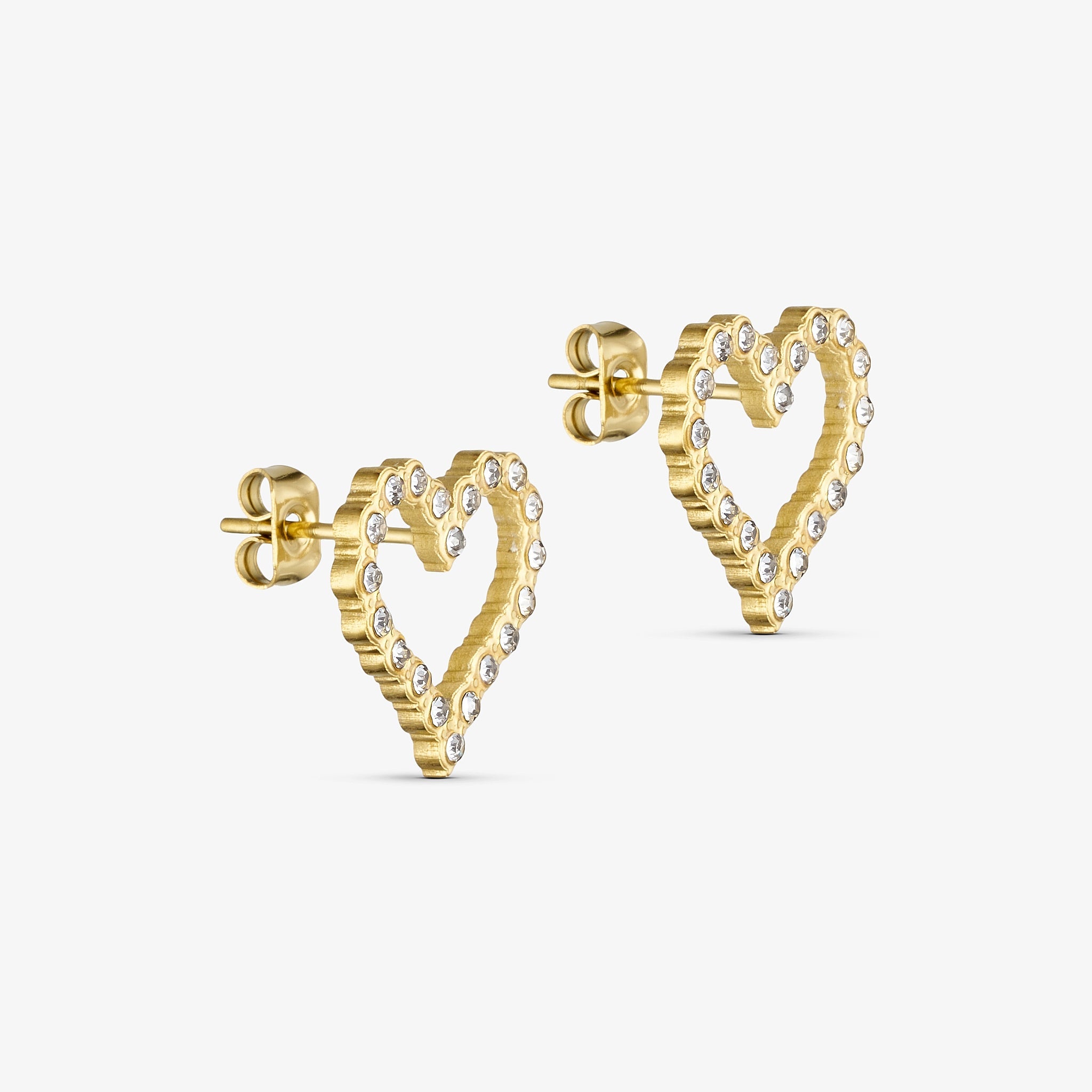 Wolff Jewelry Shine Heart Earstud Øreringe 18 karat guldbelagt