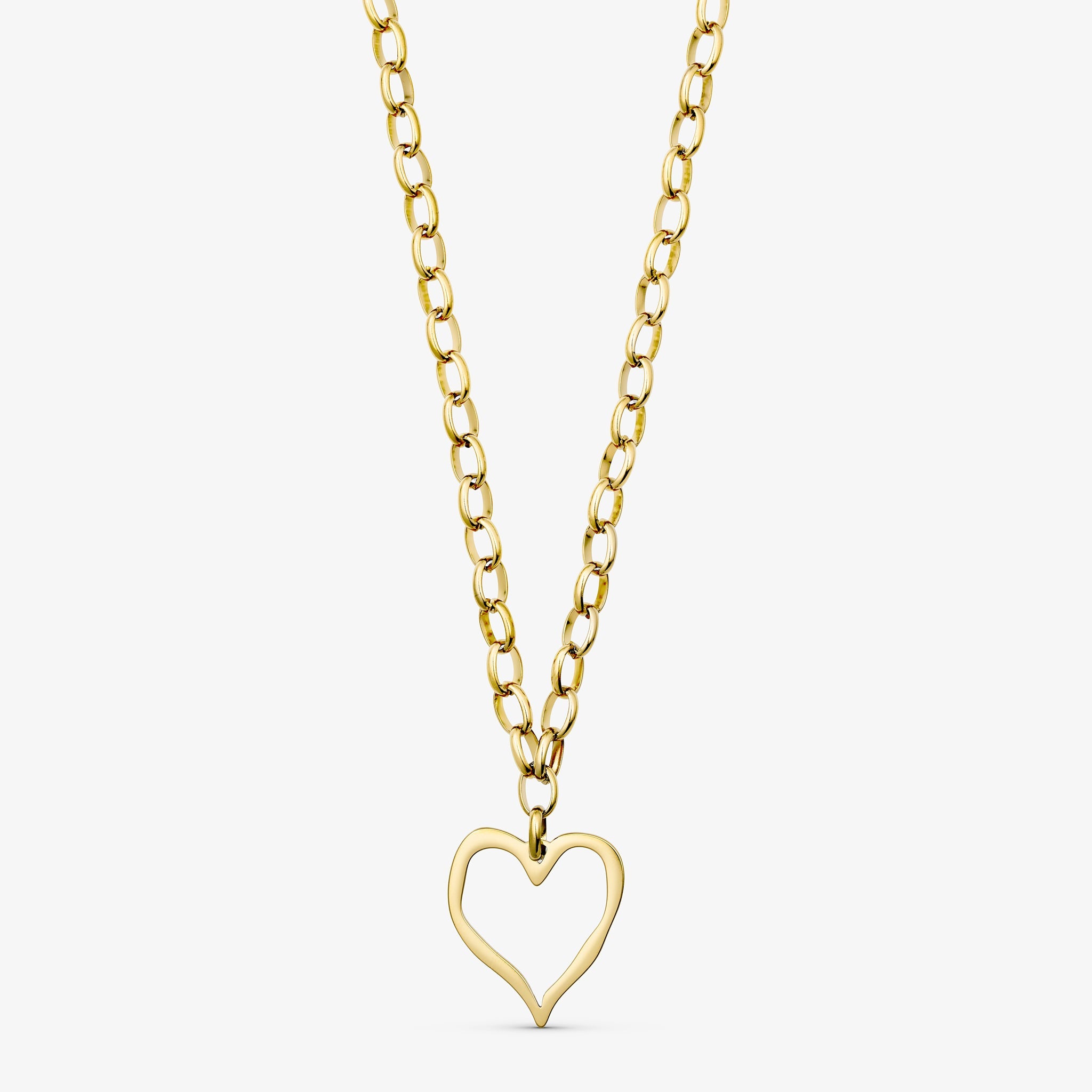 Wolff Jewelry Big Heart Necklace Halskæder 18 karat guldbelagt