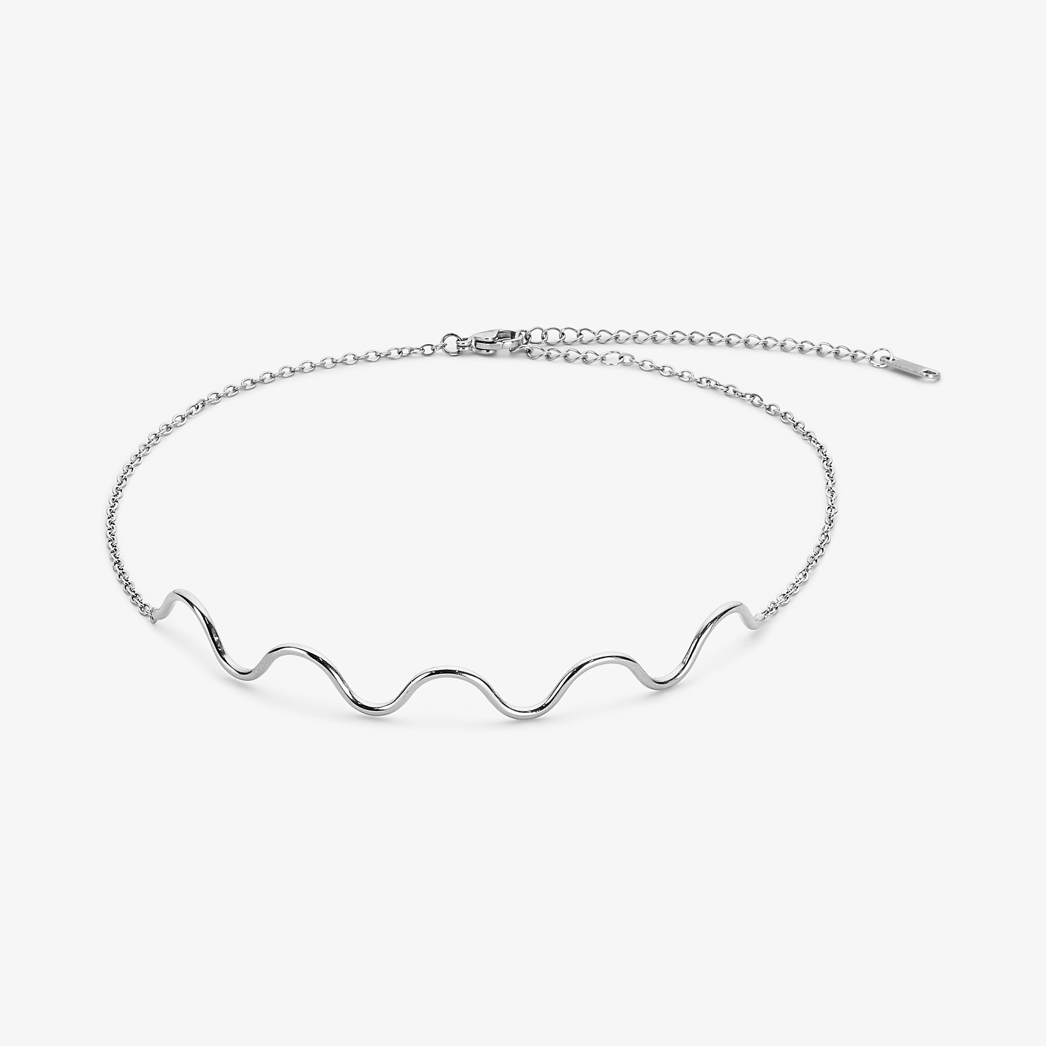 Wolff Jewelry Big Wavy Necklace Halskæder Sølvfarvet