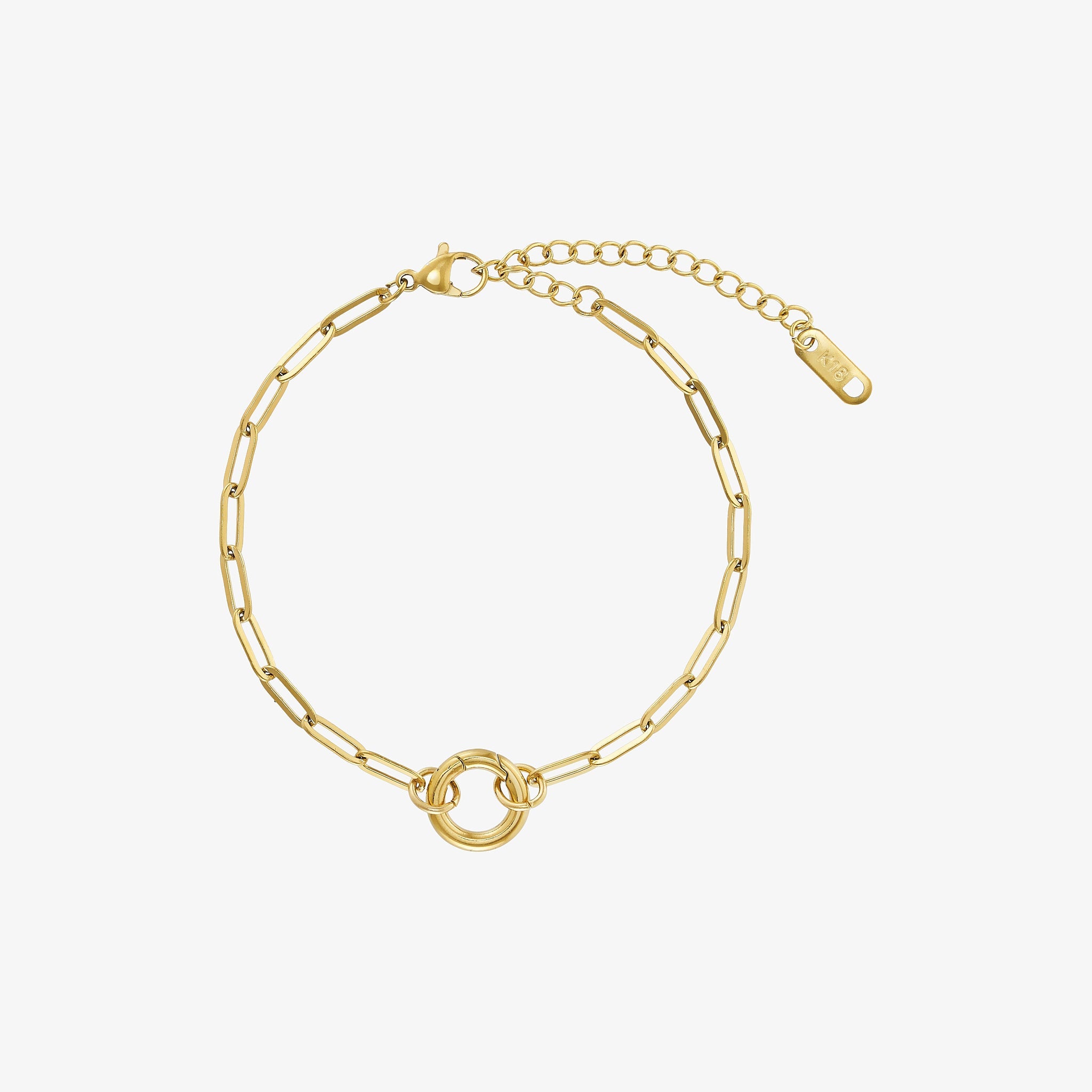 Wolff Jewelry Chain Coin Charm Bracelet Armbånd 18 karat guldbelagt
