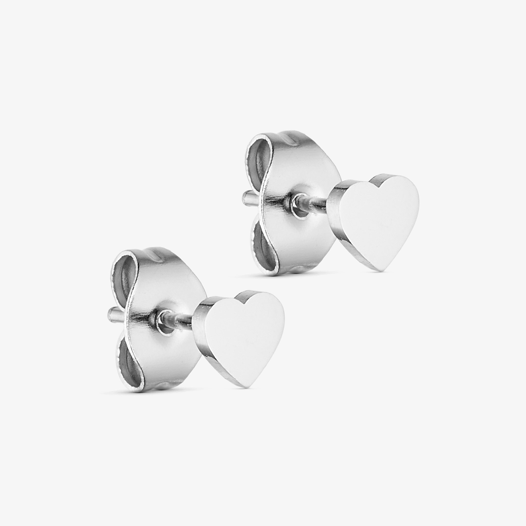 Wolff Jewelry Heart Stud Øreringe Sølvfarvet
