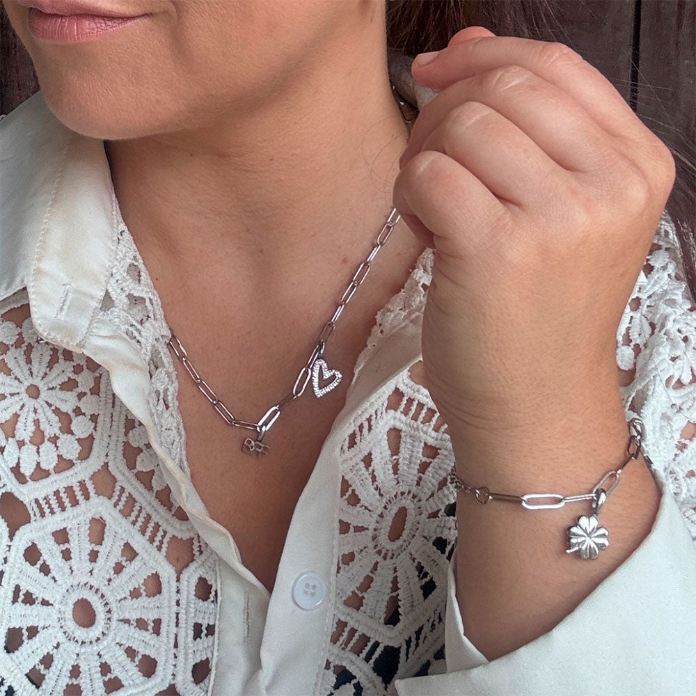 Wolff Jewelry Mini Chain Charm Bracelet Armbånd Sølvfarvet