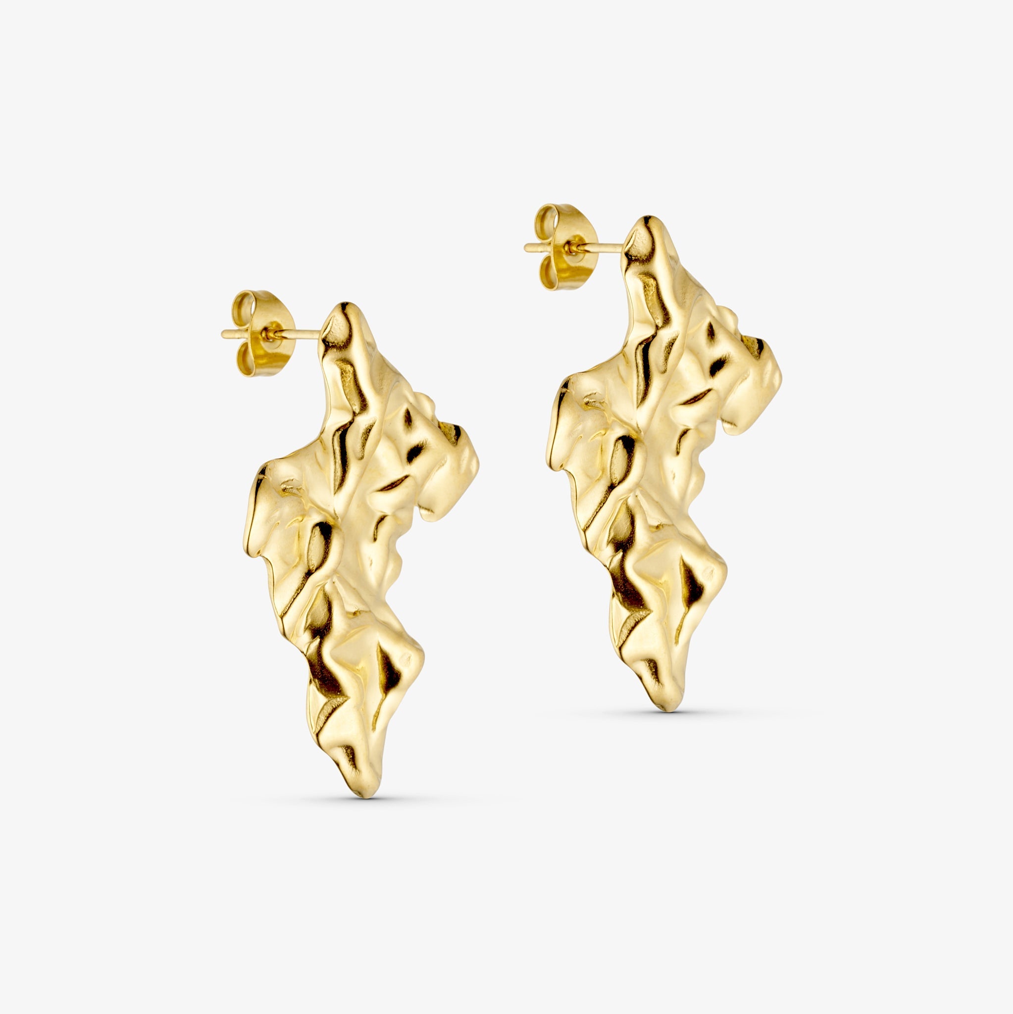 Wolff Jewelry Rustic Big Earring Øreringe 18 karat guldbelagt